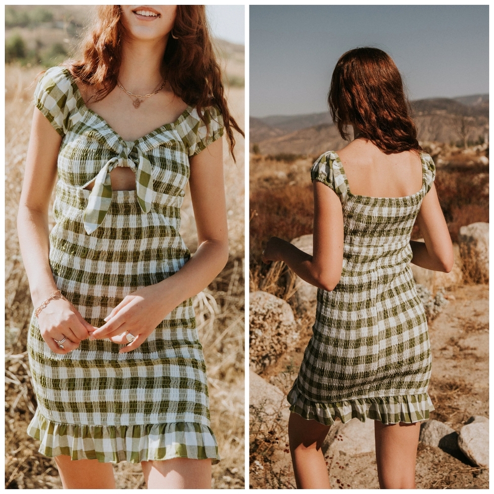 LAST 1❗️PAPERMOON Stitch Fix Vintage Chic Olive Plaid Gingham Dress